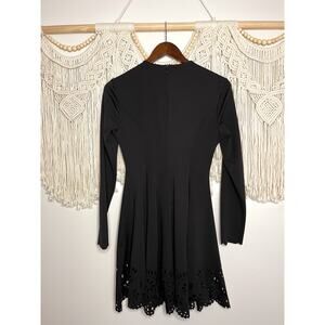 Romwe Women's Scalloped Hem Stretchy Knit Flared Skater A-line Dress